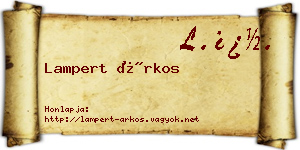 Lampert Árkos névjegykártya